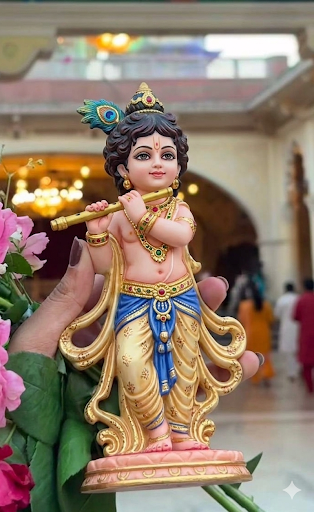 Krishna Little Coloured 3D Model (5 Inch)